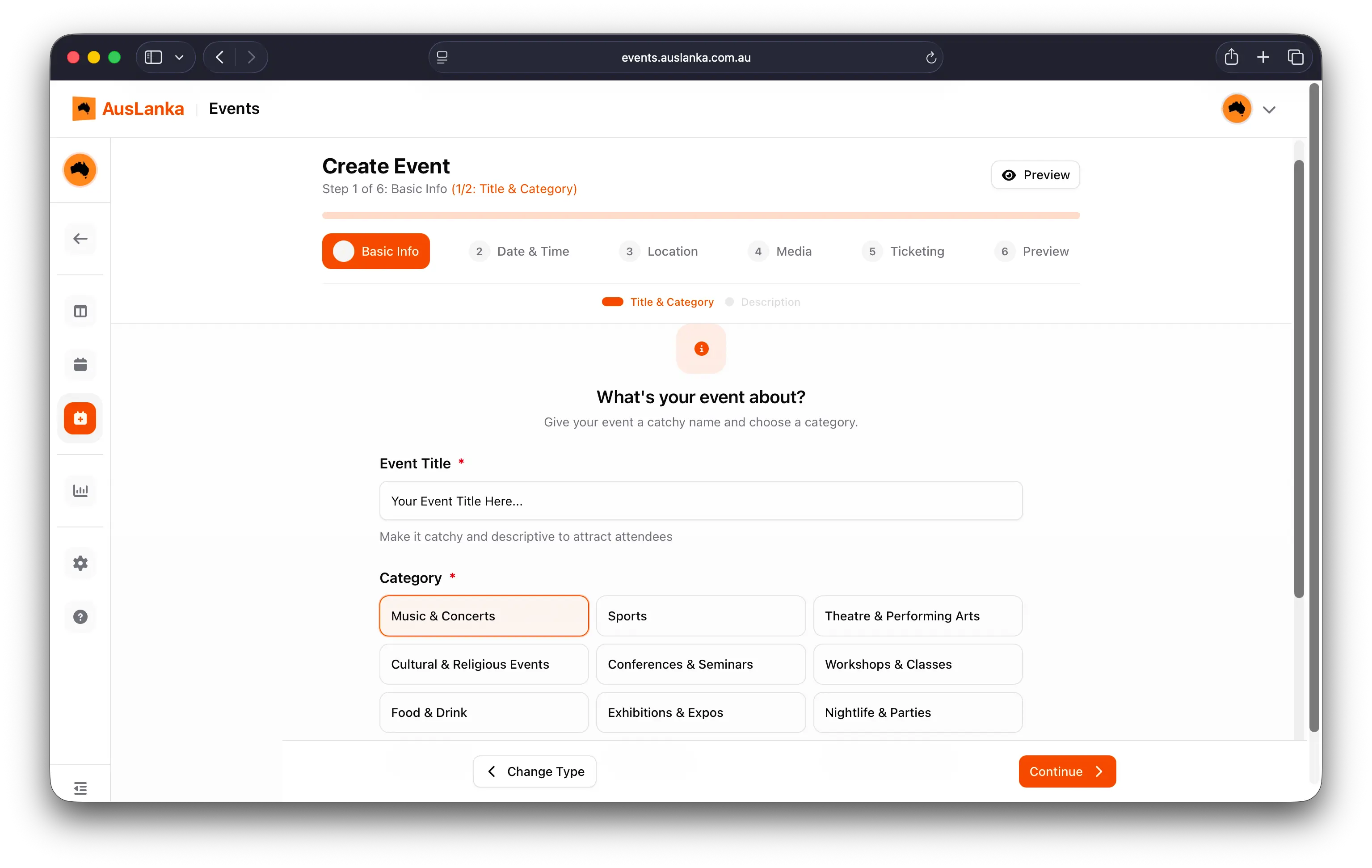 Step 4: Add the basic event details